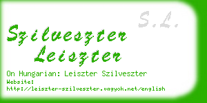 szilveszter leiszter business card